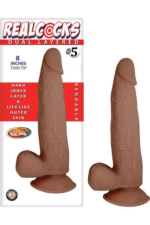 Realcocks Dual Layered #5 - Brown - My Sex Toy Hub