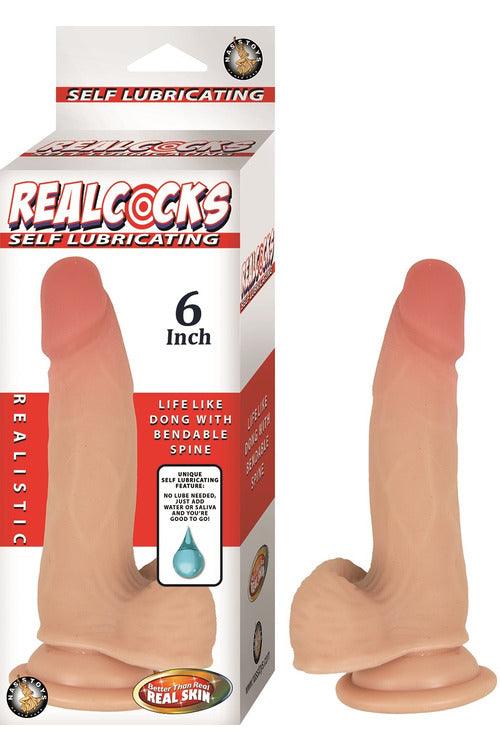 Realcocks Self Lubricating Dong - 6 Inch - Flesh - My Sex Toy Hub