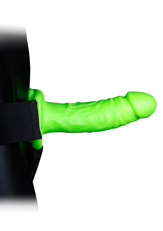 Realistic Hollow Strap-on Harness 7 Inch - Glow in the Dark - My Sex Toy Hub