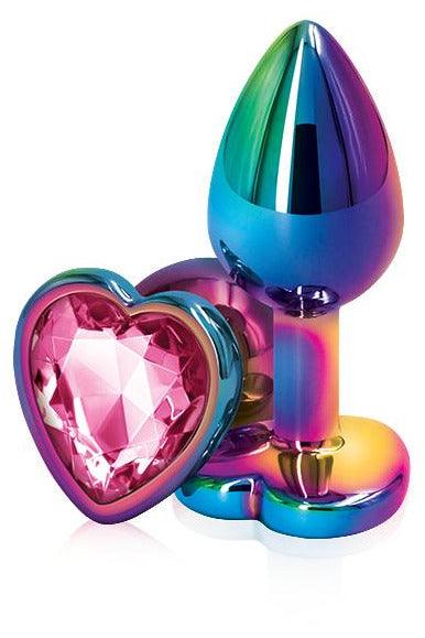 Rear Assets - Multicolor Heart - Small - Pink - My Sex Toy Hub
