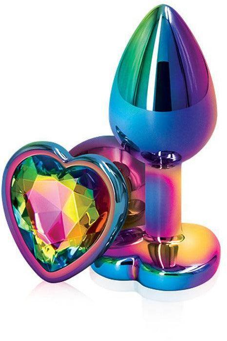 Rear Assets - Multicolor Heart - Small - Rainbow - My Sex Toy Hub