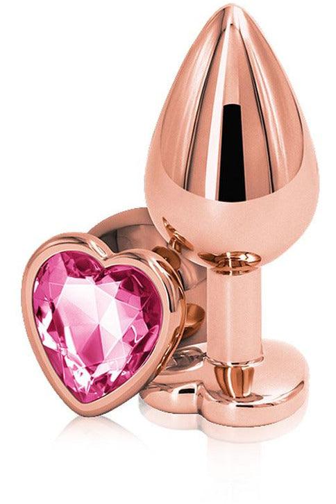 Rear Assets - Rose Gold Heart - Medium - Pink - My Sex Toy Hub