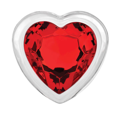 Red Heart Gem Glass Plug - Large - My Sex Toy Hub