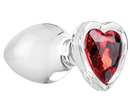 Red Heart Gem Glass Plug - Large - My Sex Toy Hub