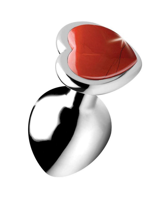 Red Jasper Heart Anal Plug - Medium - My Sex Toy Hub