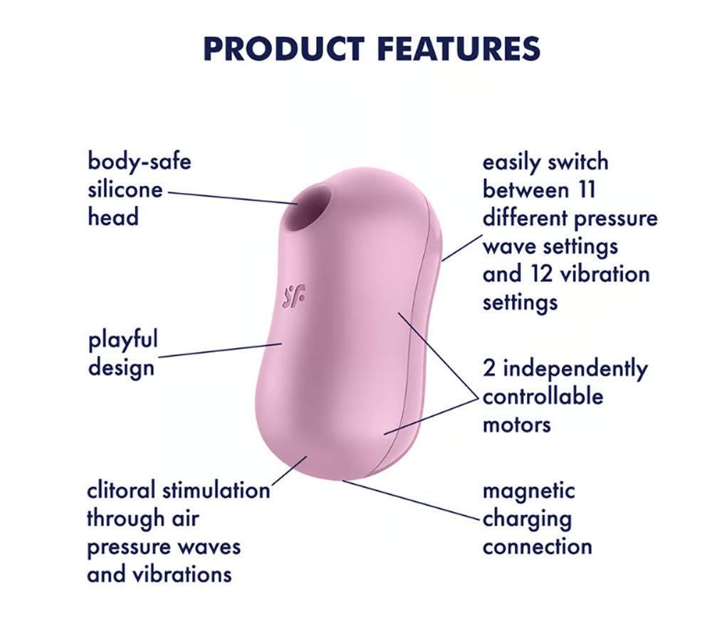 Satisfyer Cotton Candy - Air Pulse Stimulator Plus Vibrator - Lilac - My Sex Toy Hub