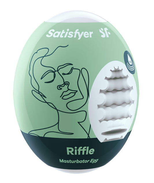 Satisfyer Masturbator Egg - Riffle - Light Green - My Sex Toy Hub