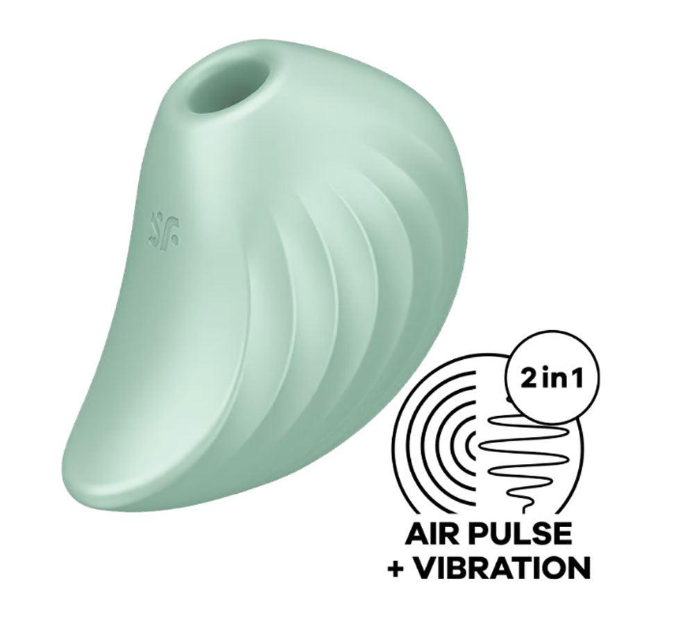 Satisfyer Pear Diver - Air Pulse Stimulator Plus Vibration - Mint - My Sex Toy Hub