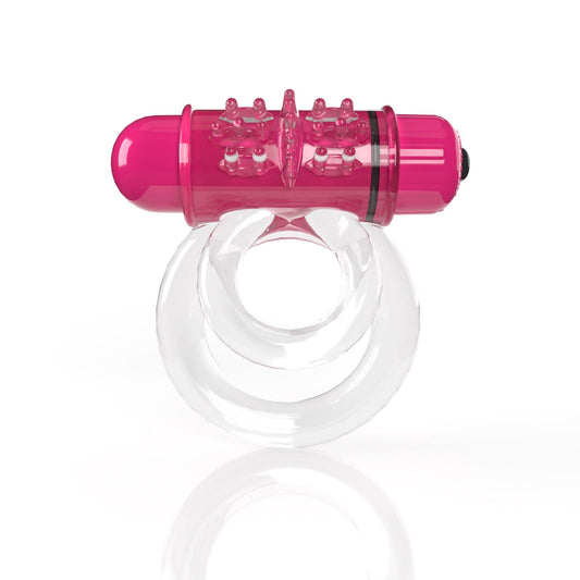 Screaming O 4t - Double O 6 Super Powered Vibrating Double Ring - Strawberry - My Sex Toy Hub