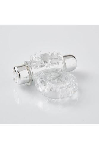 Sensuelle 7 Function Rechargeable Bullet Ring - Clear - My Sex Toy Hub