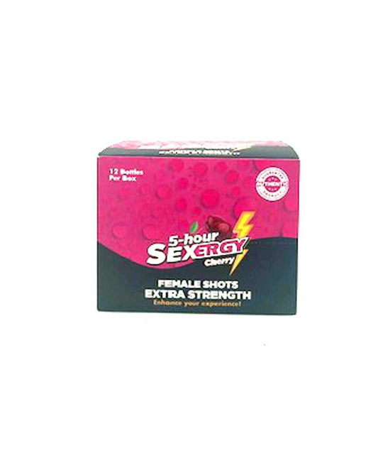 Sexergy - Female Liquid Shot 12 Ct Display - Cherry - My Sex Toy Hub