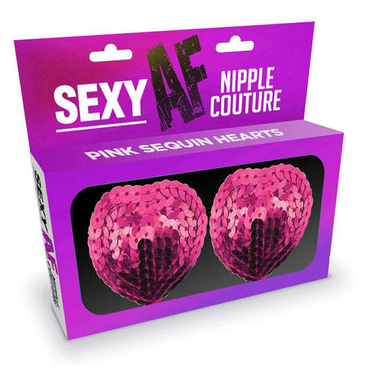 Sexy Af Nipple Couture Pink Sequin Hearts - My Sex Toy Hub