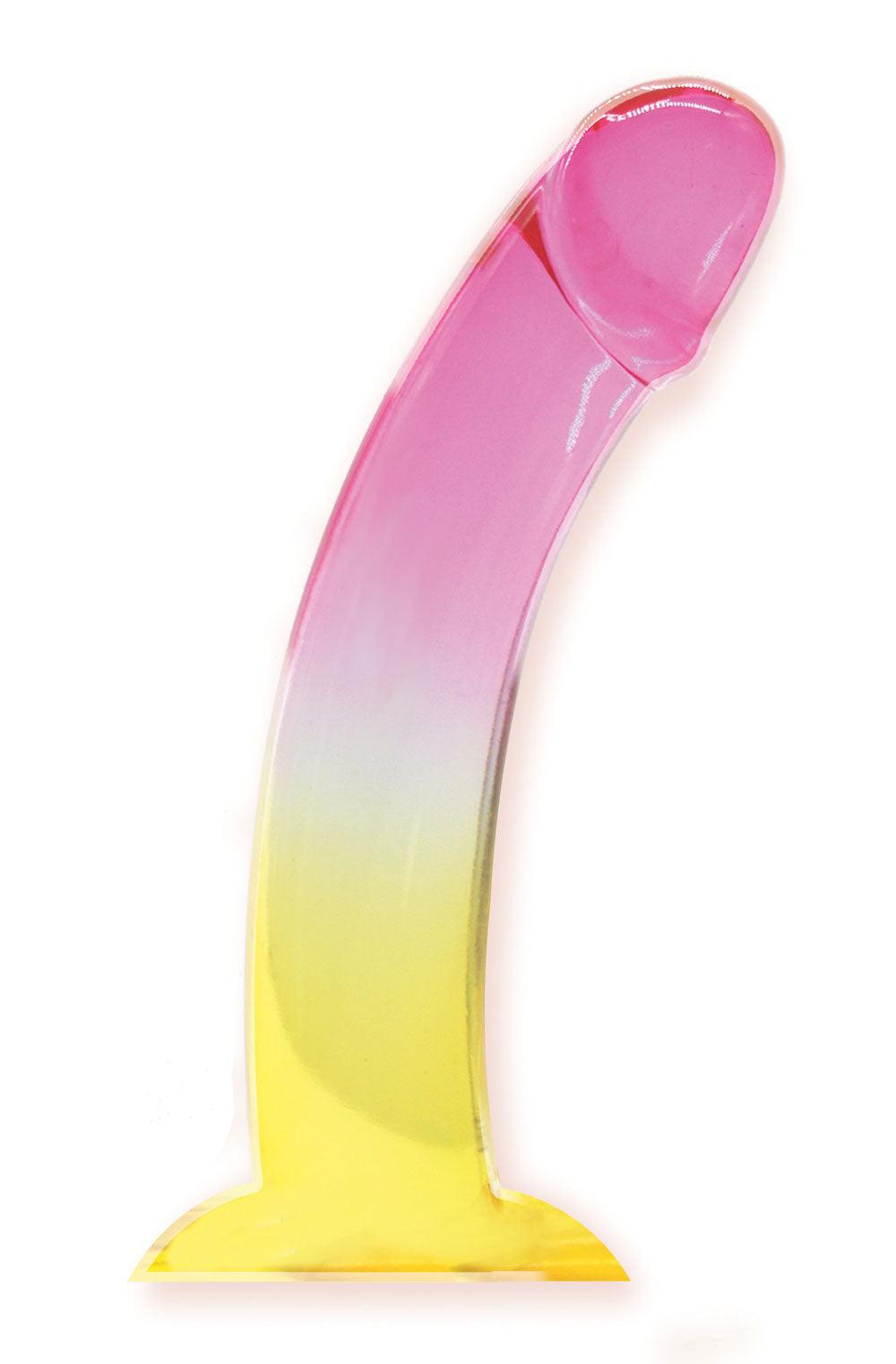 Shades, 8.25" Smoothie Jelly Tpr Gradient Dong - Pink and Yellow - My Sex Toy Hub