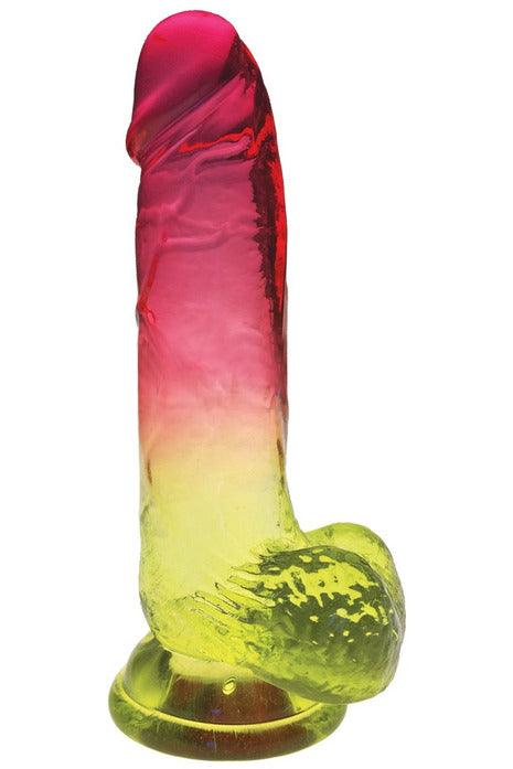 Shades - 8 Inch Gradient Dong - Pink and Yellow - My Sex Toy Hub
