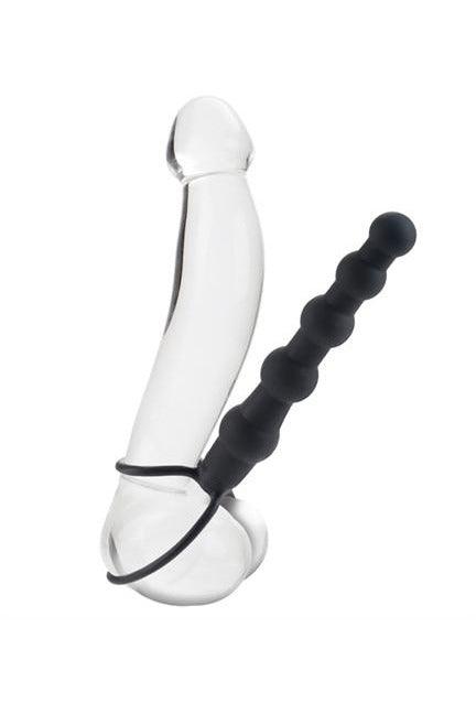 Silicone Love Rider Beaded Dual Penetrator - Black - My Sex Toy Hub