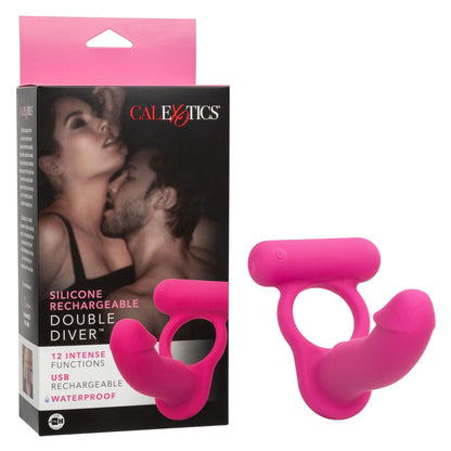 Silicone Rechargeable Double Diver - Pink - My Sex Toy Hub