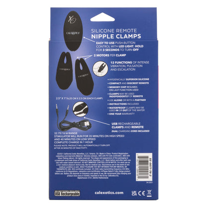 Silicone Remote Nipple Clamps - Black - My Sex Toy Hub