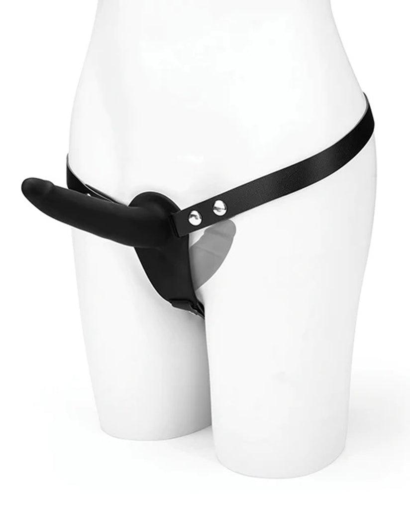 Silicone Strap on Harness Dildo With Internal Penetration - Black - My Sex Toy Hub