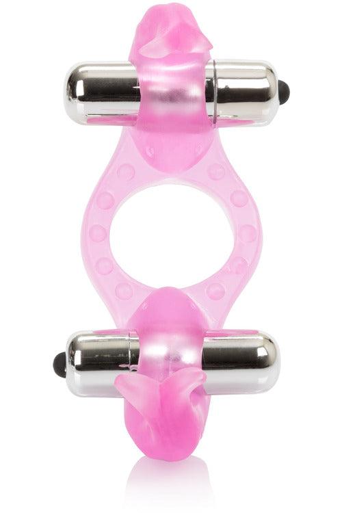 Silicone Triple Orgasm Erection Enhancer - Pink - My Sex Toy Hub