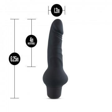Silicone Willy's - Cowboy - 6.25 Inch Vibrating Dildo - Black - My Sex Toy Hub