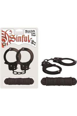 Sinful Metal Cuffs With Keys & - Love Rope - Black - My Sex Toy Hub
