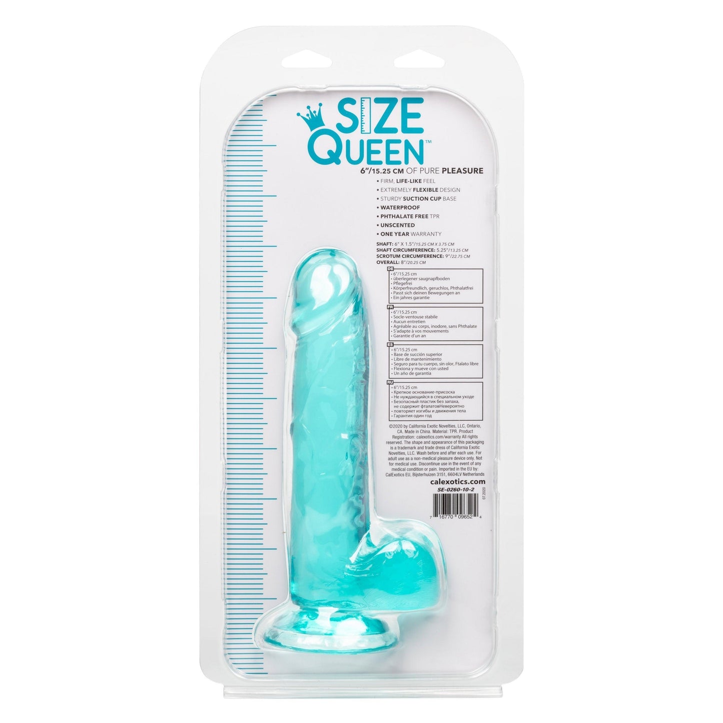 Size Queen 6 Inch - 15.25 Cm - Blue - My Sex Toy Hub