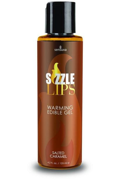 Sizzle Lips Warming Edible Gel - Salted Caramel - 4.2 Fl. Oz. / 125 ml - My Sex Toy Hub