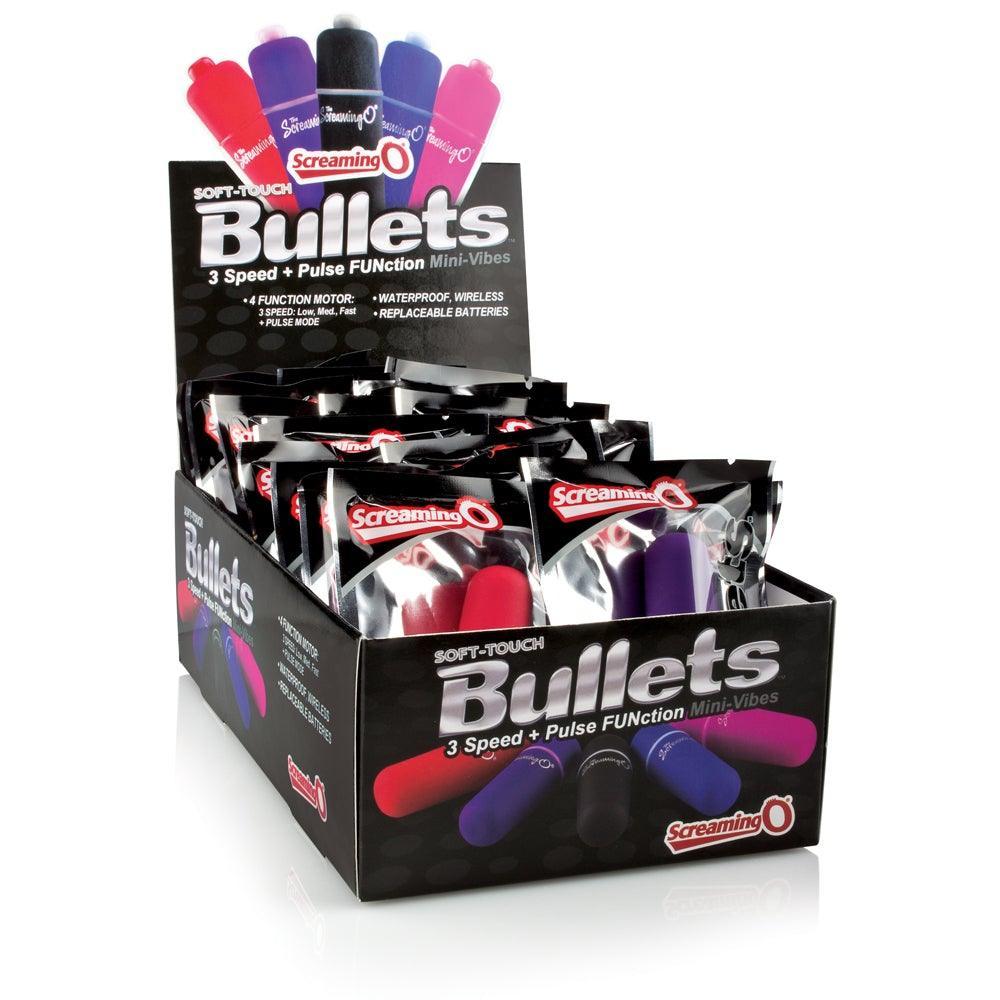 Soft Touch 3 + 1 Bullets - 20 Count Pop Box Display - Assorted Colors - My Sex Toy Hub