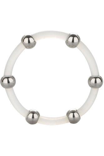 Steel Beaded Silicone Ring - X-Large - My Sex Toy Hub