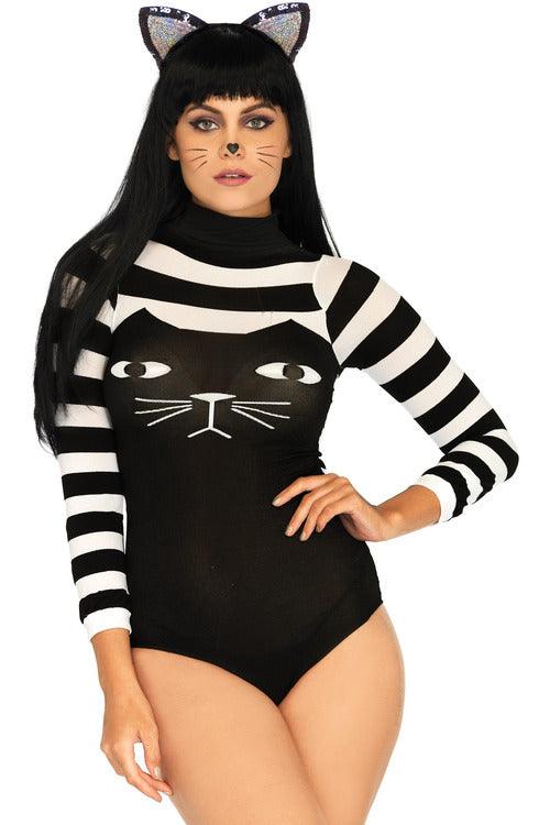 Striped Cat Bodysuit - One Size - My Sex Toy Hub