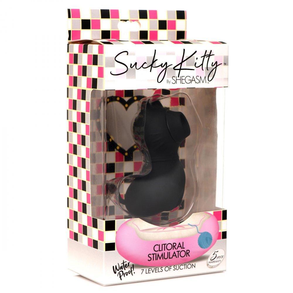 Sucky Kitty Silicone Clitoral Stimulator - Black - My Sex Toy Hub