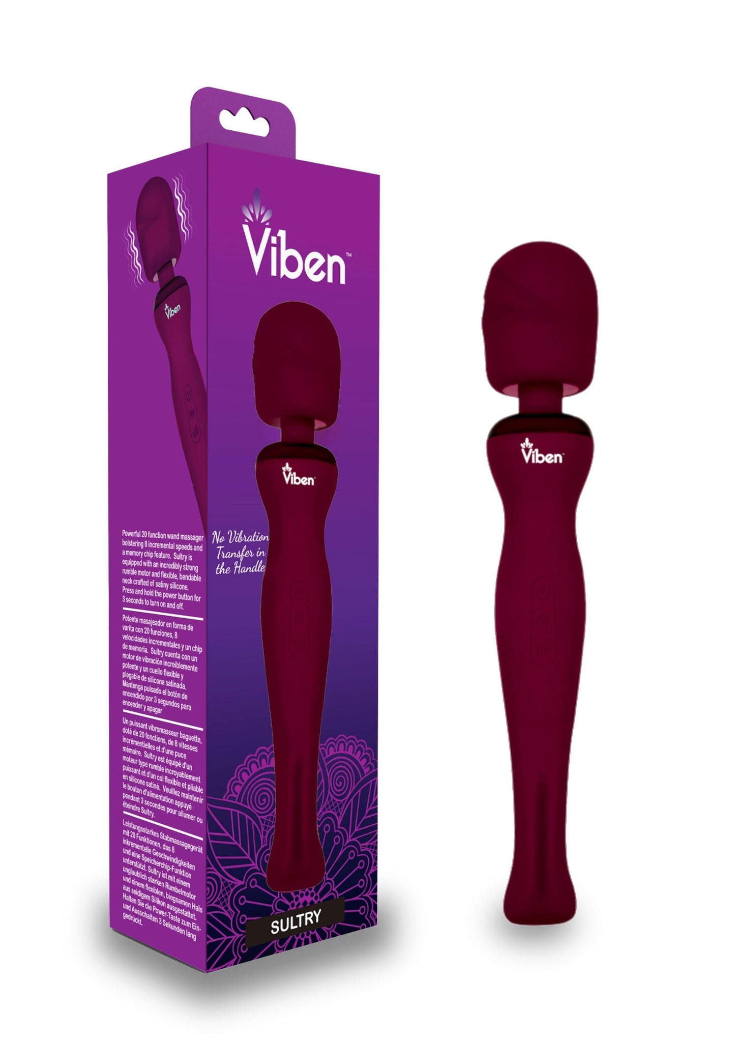 Sultry - Ruby - Intense Handheld Wand Massager - My Sex Toy Hub