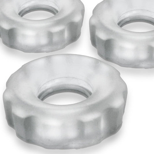 Super Huj - 3-Pack Cockrings - Clear Ice - My Sex Toy Hub