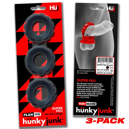 Super Huj - 3-Pack Cockrings - Tar Ice - My Sex Toy Hub