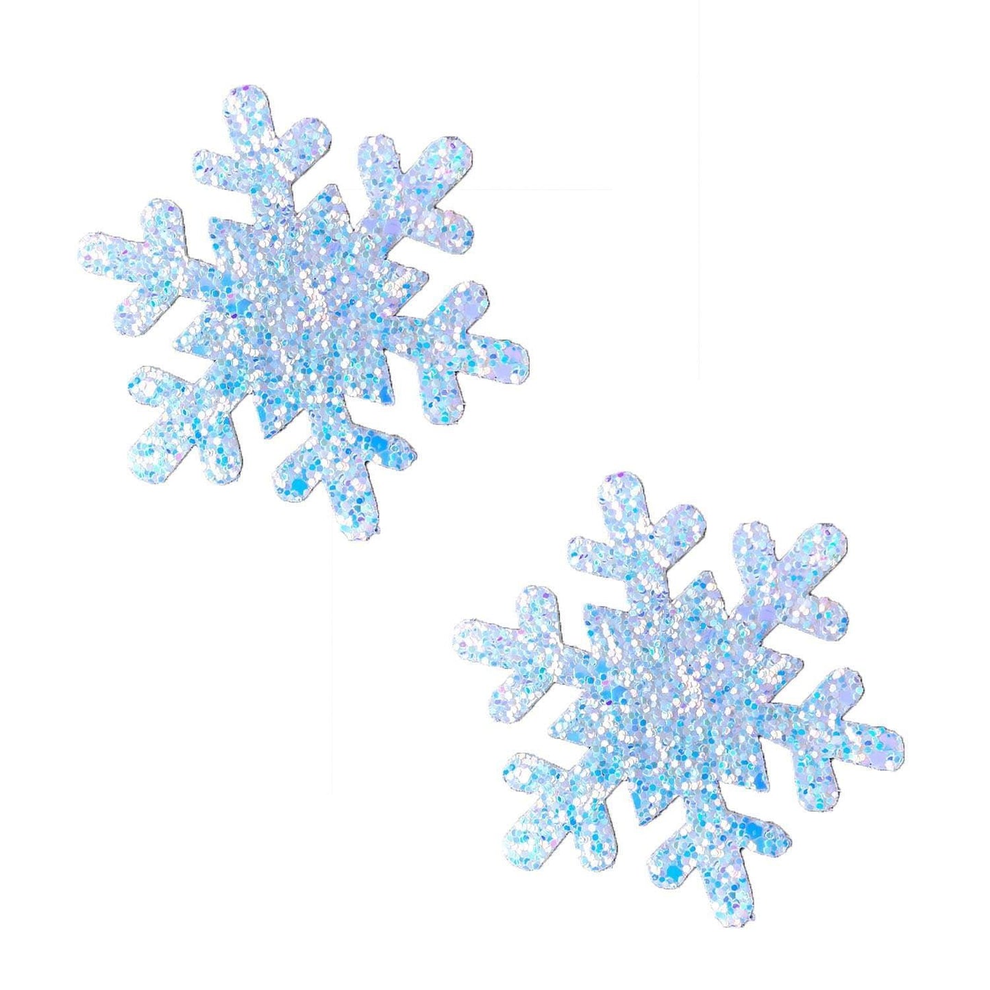 Super Sparkle White Chunky Glitter Snowflake Nipple Cover Pasties - My Sex Toy Hub