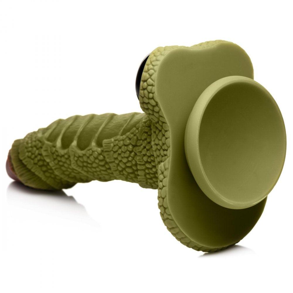 Swamp Monster Green Scaly Silicone Dildo - My Sex Toy Hub