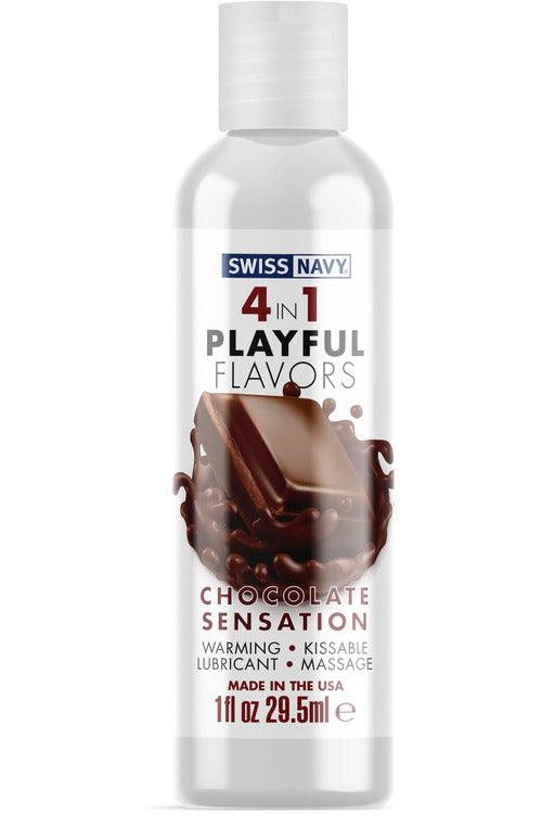 Swiss Navy 4-in-1 Playful Flavors - Chocolate Sensation - 1 Fl. Oz. - My Sex Toy Hub
