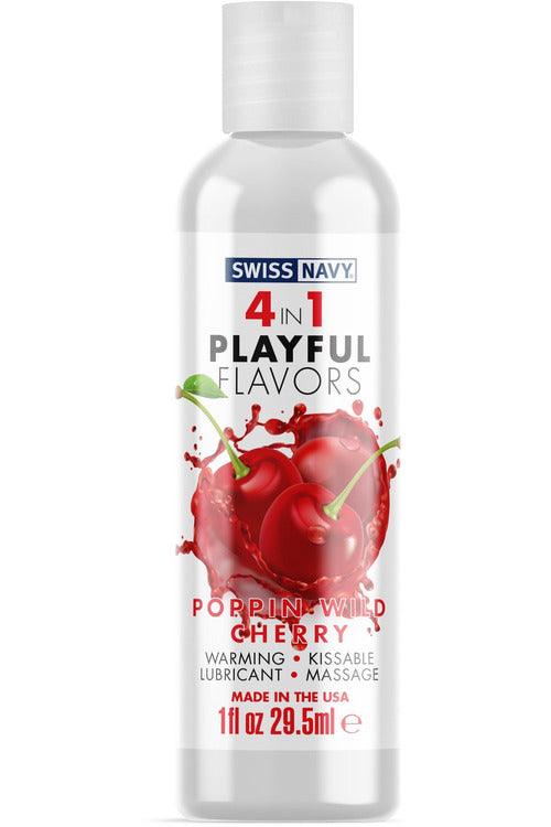 Swiss Navy 4-in-1 Playful Flavors - Pop'n Wild Cherry - 1 Fl. Oz. - My Sex Toy Hub