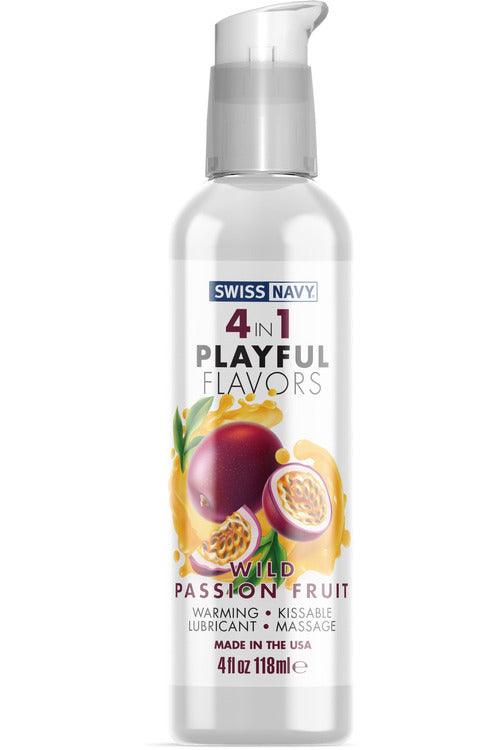 Swiss Navy 4-in-1 Playful Flavors - Wild Passion Fruit - 4 Fl. Oz. - My Sex Toy Hub