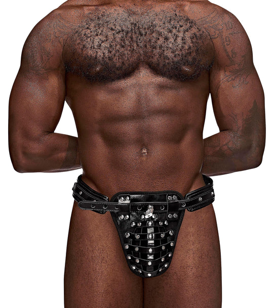 Taurus Leather Thong - One Size - Black - My Sex Toy Hub