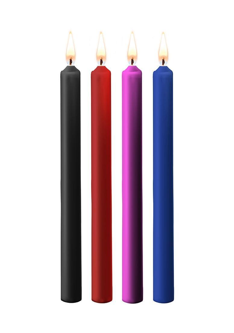 Teasing Wax Candles Large - Mixed Colors - 4-Pack - My Sex Toy Hub