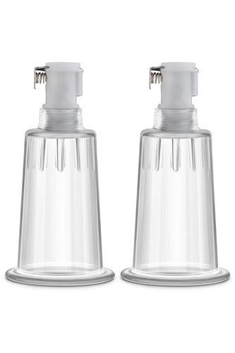 Temptasia Nipple Pumping Cylinders Set of 2 (1 Inch Diameter) - Clear - My Sex Toy Hub