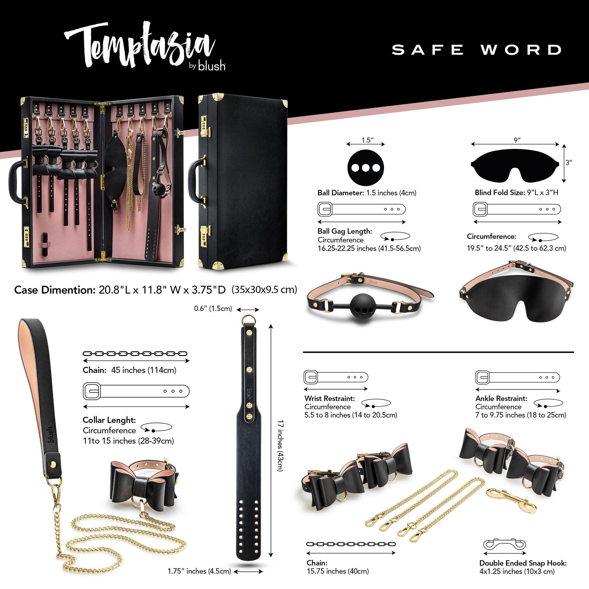 Temptasia - Safe Word - Bondage Kit With Suitcase - Black - My Sex Toy Hub