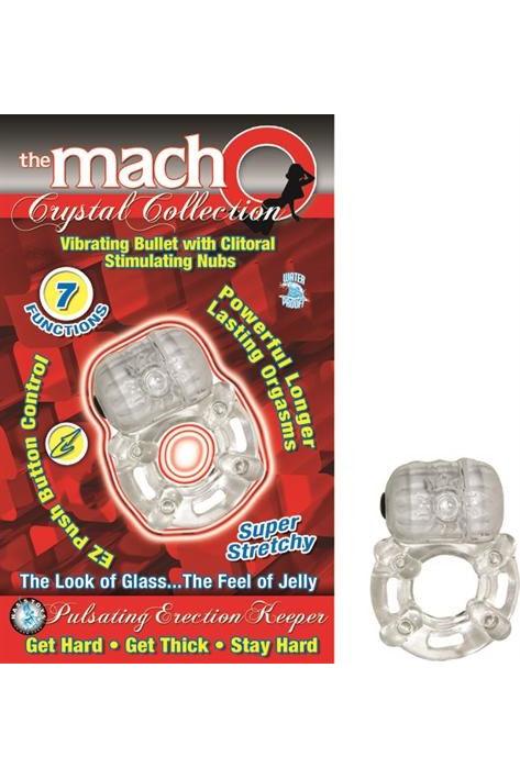 The Macho Crystal Collection Pulsating Erection Keeper - Clear - My Sex Toy Hub