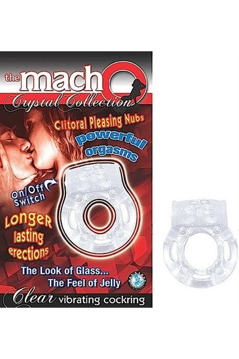 The Macho Crystal Collection Vibrating Cock Ring- Clear - My Sex Toy Hub