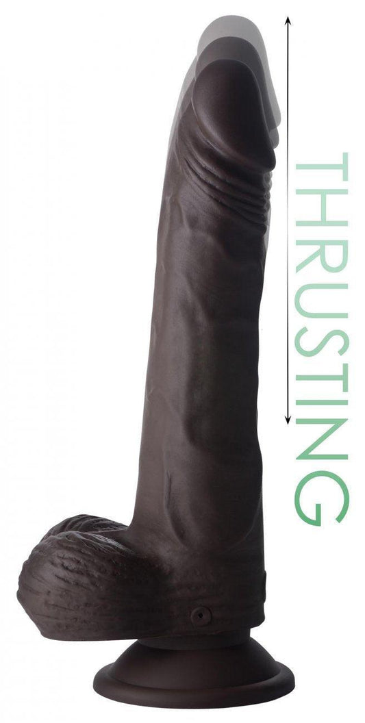 Thrusting and Vibrating 8 Inch Ultra Realistic Dildo - Dark Brown - My Sex Toy Hub