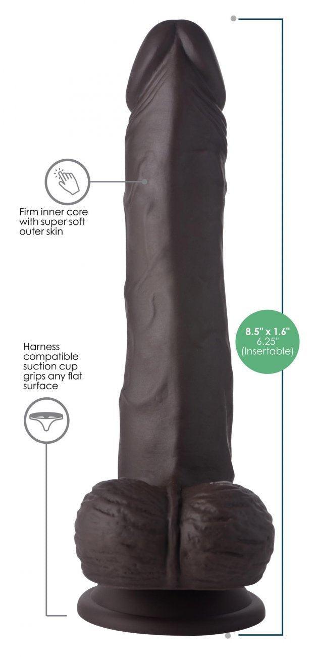 Thrusting and Vibrating 8 Inch Ultra Realistic Dildo - Dark Brown - My Sex Toy Hub