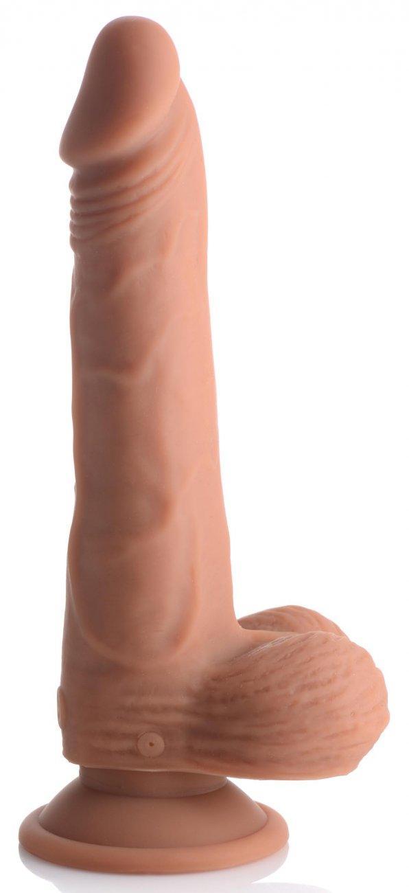Thrusting and Vibrating 8 Inch Ultra Realistic Dildo - Tan - My Sex Toy Hub