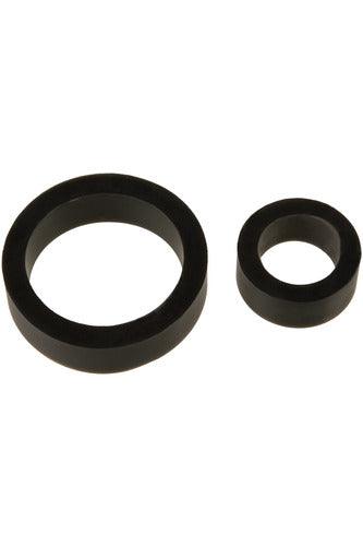 Titanmen Cock Ring Platinum Silicone Double Pack - Black - My Sex Toy Hub