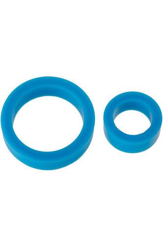 Titanmen Cock Ring Platinum Silicone Double Pack - Blue - My Sex Toy Hub
